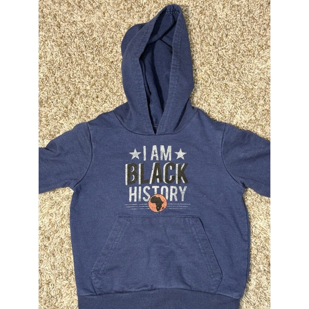 Well Worn Toddler Hoodie I Am Black History Blue Pullover Sweatshirt 2T